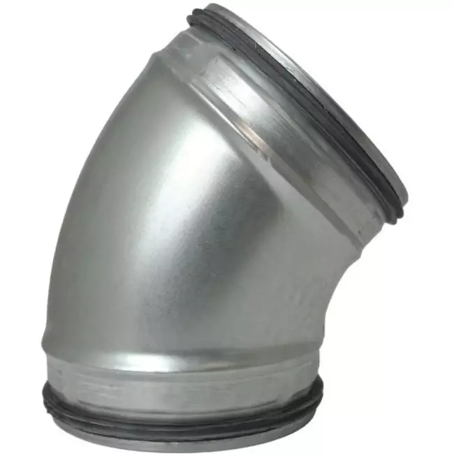 Codo helicoidal redondo 45º Ø 125 mm para tubos helicoidales