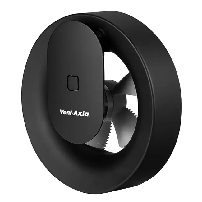 Extractor de baño Svara con temporizador, sensor de humedad y de luz, 100-125 mm (controlado por aplicación) NEGRO
