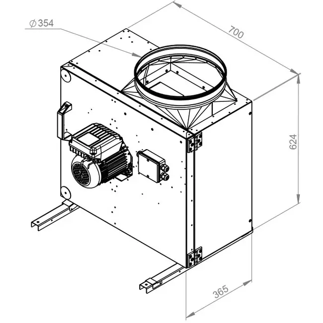 Ventilador de caja flujo de aire exterior del motor - MPS 355 EC 30