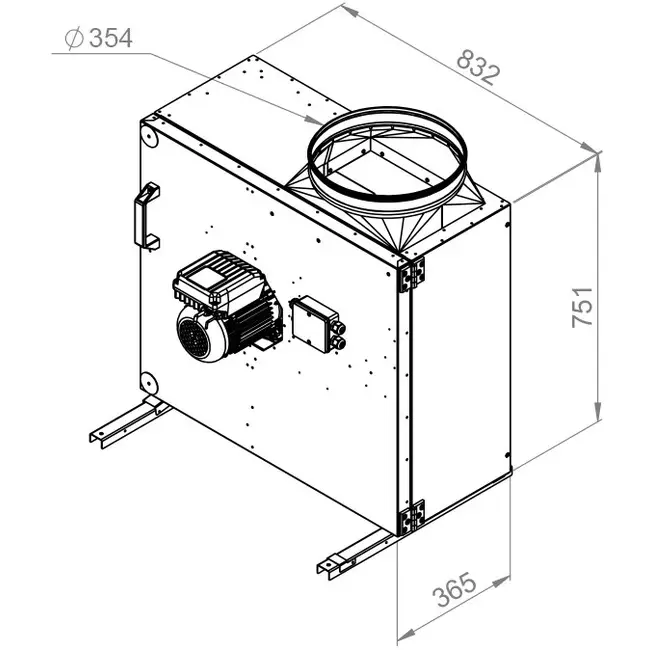 Extractor de caja flujo de aire exterior del motor - MPS 400 EC 30