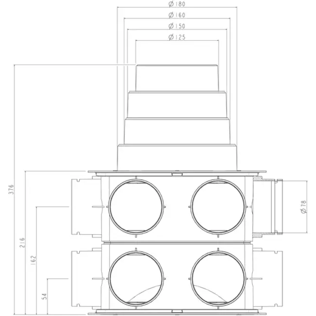 Caja de distribución de aire Ubbink DBOX 208V180VE - 16 conexiones