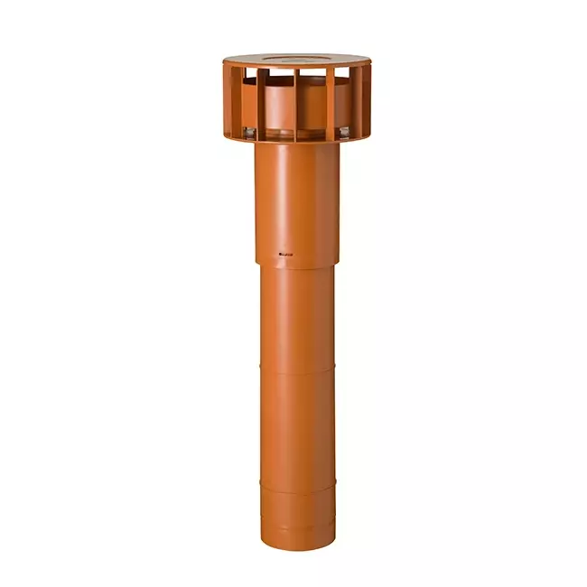 Campana de ventilación Ubbink Multivent Ø 131 mm terracota 270m³/h - longitud 750 mm