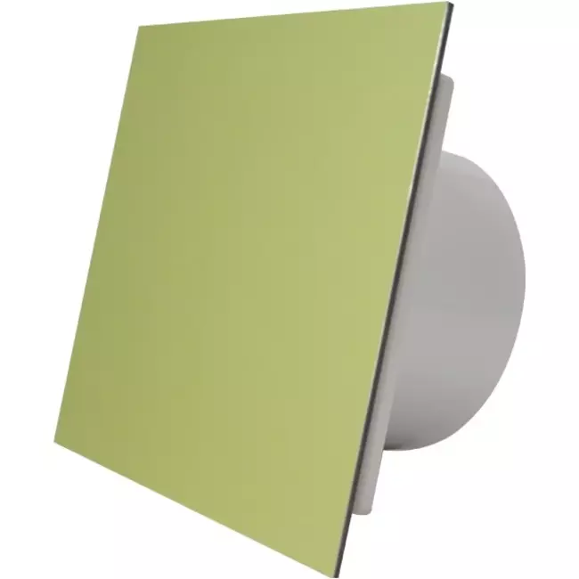 Air Roxy extractor de baño con diámetro de conexión 125 mm con temporizador y sensor de humedad - frontal de aluminio dorado