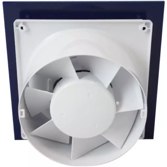Air Roxy extractor de baño con diámetro de conexión 100 mm con temporizador y inicio retardado - frontal de plástico azul