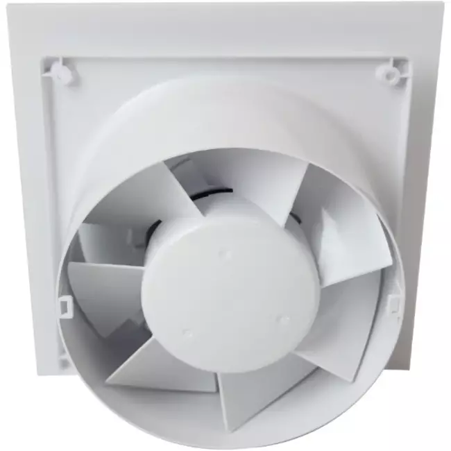 Extractor de baño Ø 100 mm - panel de plástico blanco brillante
