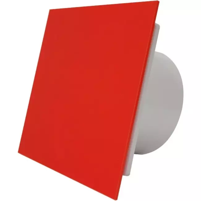 Air Roxy extractores de baño con diámetro de conexión de 125 mm con temporizador - frontal de plástico rojo