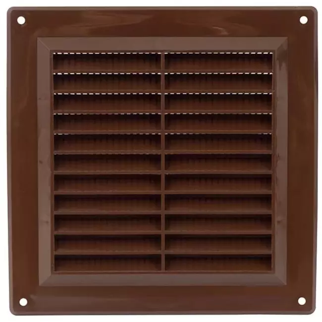Rejilla de ventilación cuadrada con rejilla 150x150 marrón - VR1550B