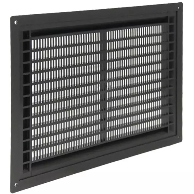 Rejilla de ventilación rectangular con rejilla 250x170 negro - VR2517M