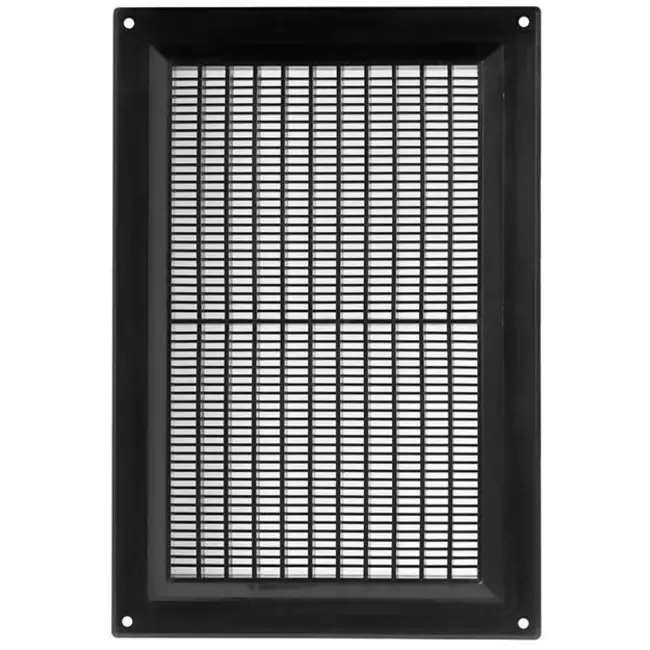 Rejilla de ventilación rectangular con rejilla 250x170 negro - VR2517M