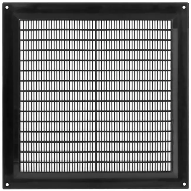 Rejilla de ventilación cuadrada con rejilla 250x250 negro - VR2525M
