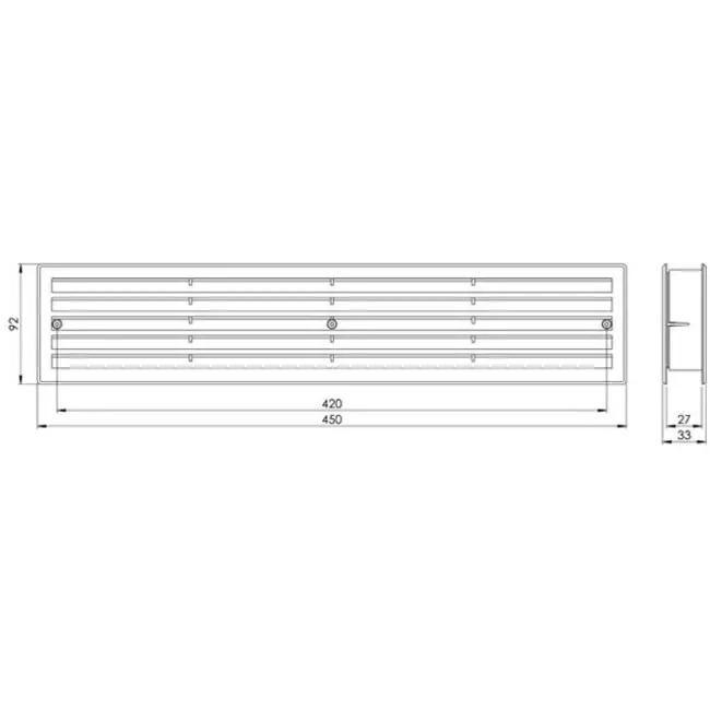 Rejilla para puertas 450x92 mm negro - VR459M