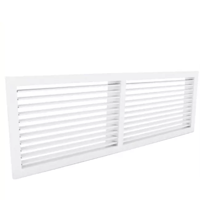 Rejilla de pared de aluminio con lamas fijas - muelles de sujeción - 800x400