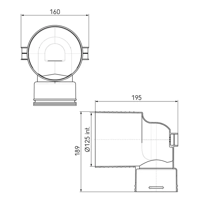 Adaptador de válvula Ubbink Air Excellent 48C 125 1x90