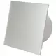 Extractor de baño de Ø 100 mm con temporizador y retardo de encendido - frontal de cristal en plata satinada