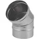 Tubo de estufa Ø 550 mm acero inoxidable curvatura 45° de pared simple