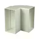 Codo vertical rectangular de plástico 90º 110x55 mm - KLV