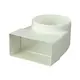 Codo vertical rectangular de plástico 90º Ø 100 mm 110x55 mm - KLD