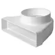 Codo vertical rectangular de plástico 90º Ø 125 mm 220x55 mm - KLD25-125