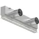 Rejilla lineal de aluminio con 4 láminas de patrón ajustables – 1500 mm – RAL 9010 + plenum aislado acústicamente con válvula reguladora de caudal de aire