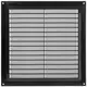 Rejilla de ventilación cuadrada con rejilla 250x250 negro - VR2525M