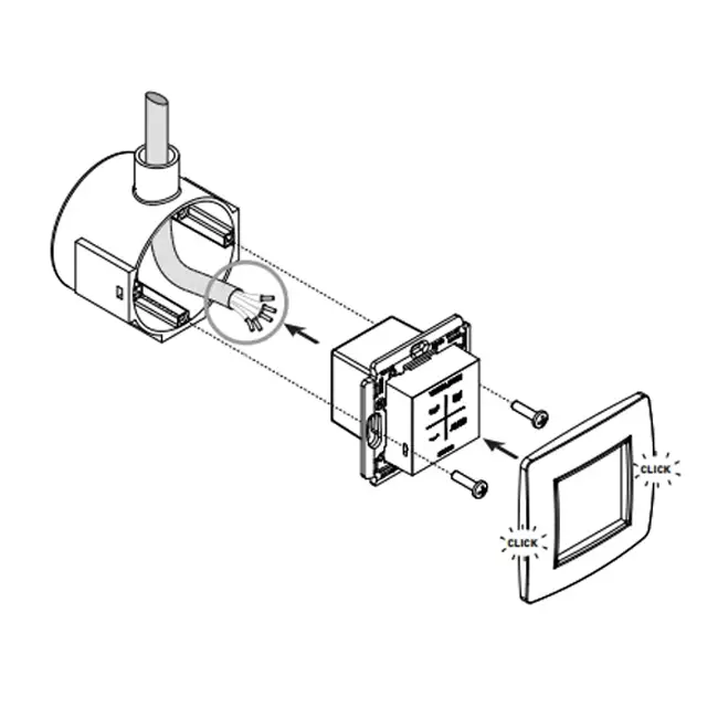 Interruptor de control Duco RF/BAT negro