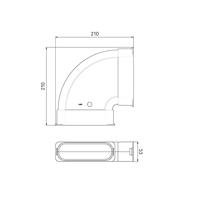 Ubbink Air Excellent 45SC kit codo horizontal