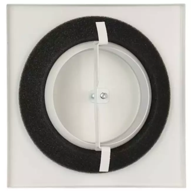 Válvula de extracción de ventilación metálica cuadrada Ø 100 mm blanco con muelles de sujeción - DVSQ100