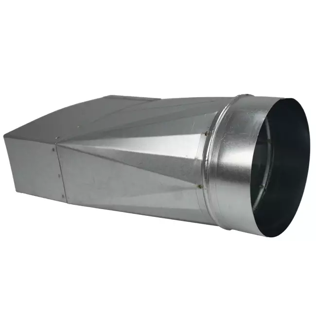 Adaptador de 170x80 mm a 160 mm de diámetro para conductos