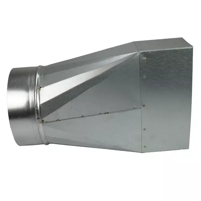 Adaptador de 170x80 mm a 160 mm de diámetro para conductos