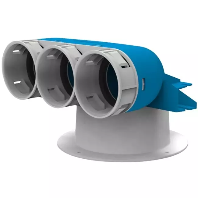 Colector de válvulas Vent-Axia Uniflexplus 3x Ø69mm con boquilla Ø125mm