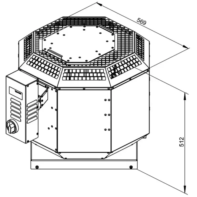 Extractor de tejado gases de combustión vertical - DVN 315 D2 F4 30