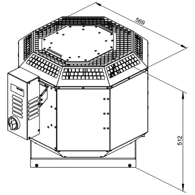 Extractor de tejado gases de combustión vertical - DVN 315 D4 F4 30