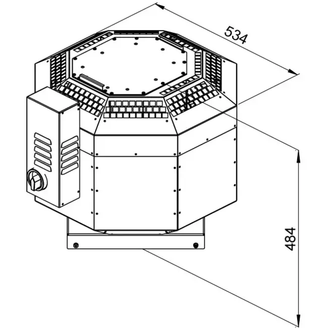 Extractor de tejado aislado gases de combustión - DVNI 225 D2 F4 30