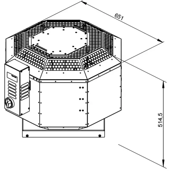 Extractor de tejado aislado gases de combustión - DVNI 315 D4 F4 30