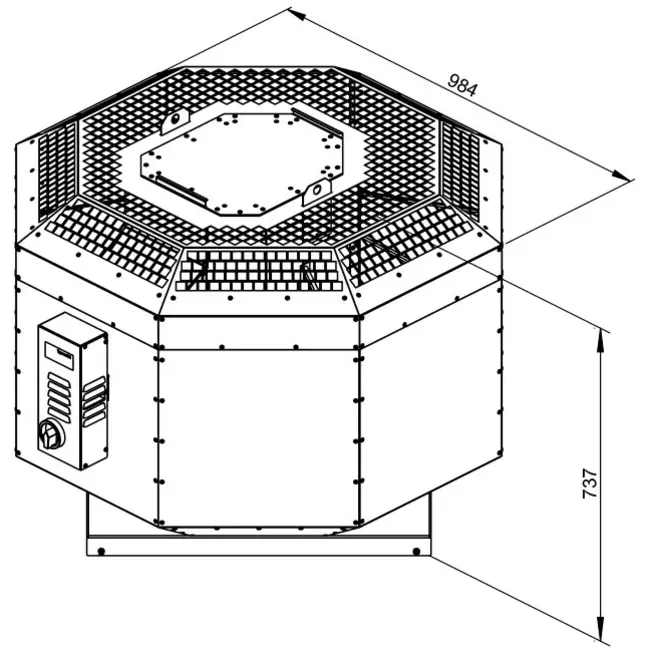 Ventilador de techo aislado gases de combustiónafvoer - DVNI 500 D4 F4 30