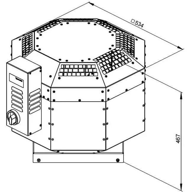 Extractor de tejado aislado catering - DVNI 225 EC 30