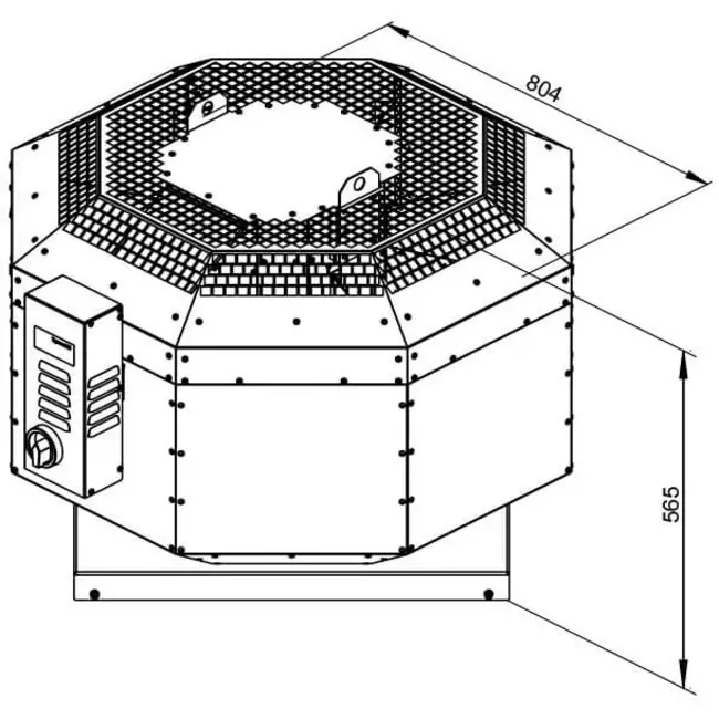Extractor de tejado aislado catering - DVNI 355 EC 30