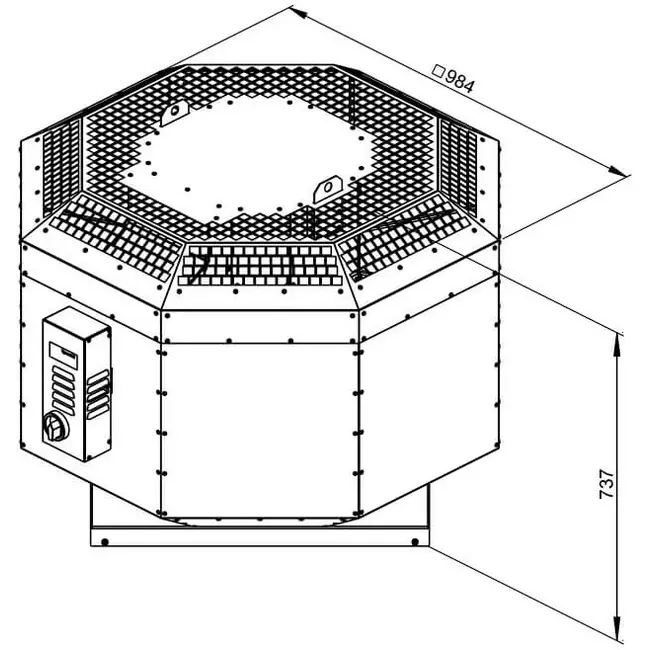 Extractor de tejado aislado catering - DVNI 450 EC 30