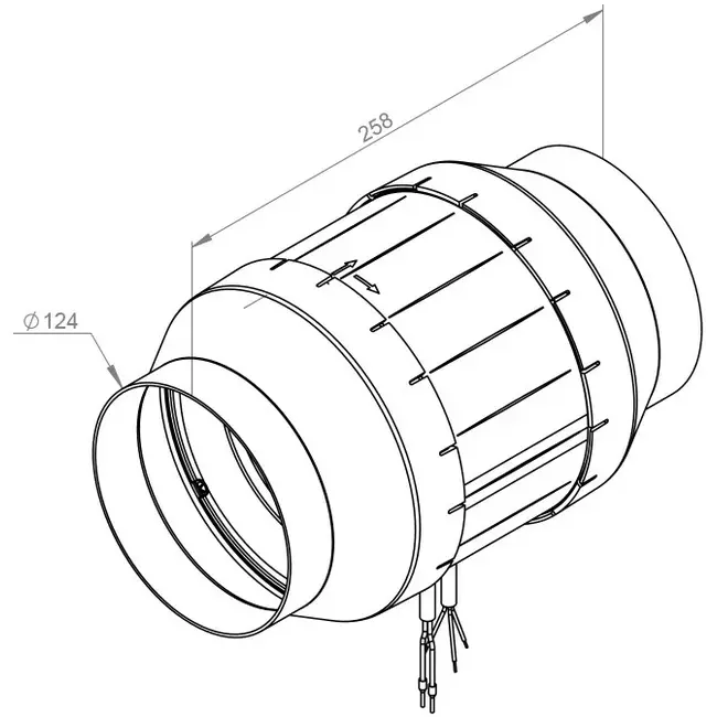 Ventilador de tubo 125mm flujo mixto ETAMASTER - EM 125L EC 01