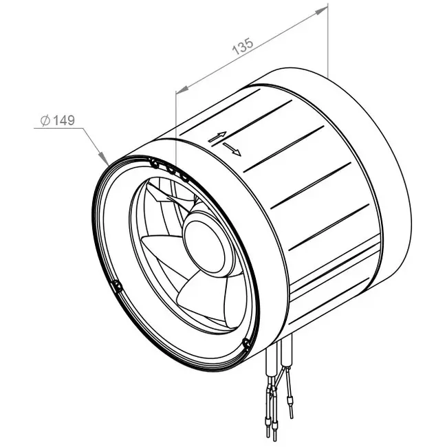 Ventilador de tubo 150mm flujo mixto ETAMASTER - EM 150 EC 02