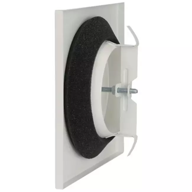 Válvula de extracción de ventilación metálica cuadrada Ø 100 mm blanco con muelles de sujeción - DVSQ100
