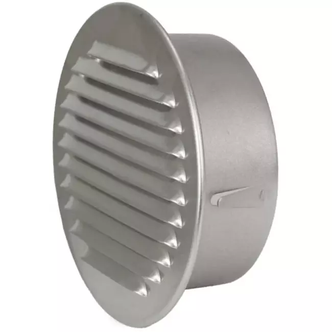Rejilla de ventilación metálica redonda incl. manguito de montaje Ø 180 mm aluminio - DWRA180S