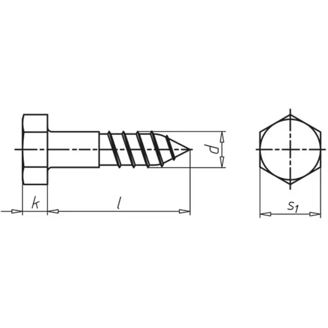 Perno de madera 8x50mm galv. (200)