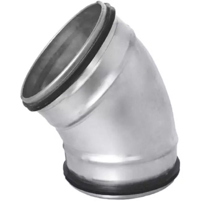 Codo helicoidal redondo 45º Ø 125 mm para tubos helicoidales