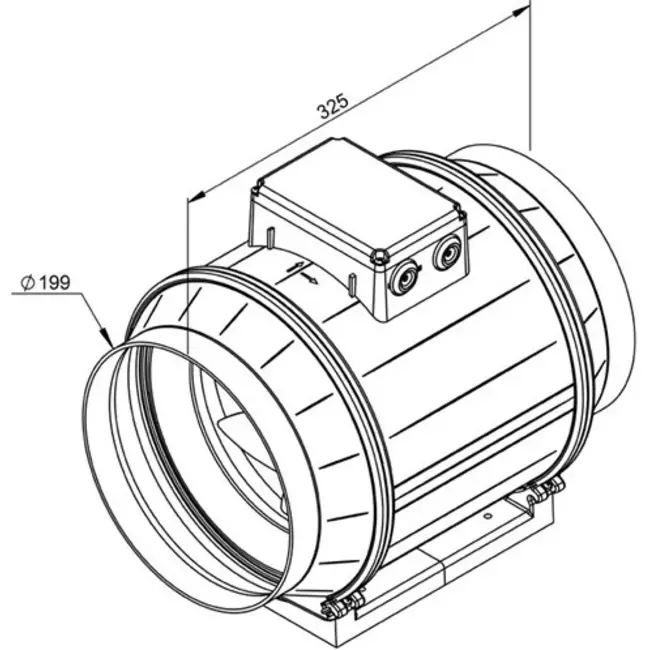 Extractor circular en línea Ruck ETAMASTER con motor EC 1300m³/h - Ø 200 mm + potenciómetro de control 10 kO
