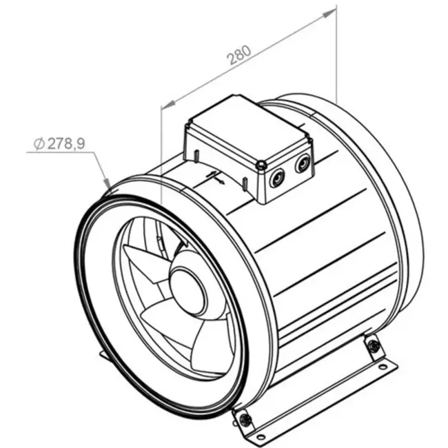 Extractor circular en línea Ruck ETAMASTER con motor EC 2440m³/h - Ø 280 mm + potenciómetro de control 10 kO