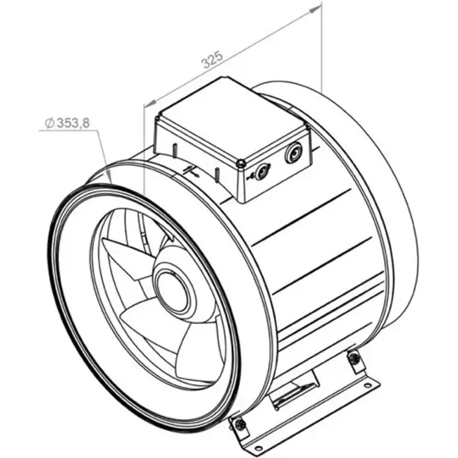 Extractor circular en línea Ruck ETAMASTER con motor EC 3320m³/h - Ø 355 mm + potenciómetro de control 10 kO