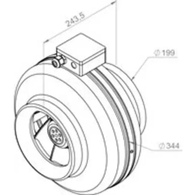 Extractor circular en línea Ruck 1040m³/h – Ø 200 mm + regulador electrónico continuo 1,0 A