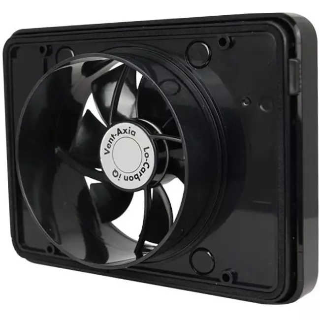 Extractor de baño Vent-Axia Lo-Carbon iQ de diseño plano NEGRO Ø 100 - 125 mm