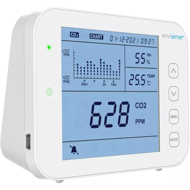 Medidor de CO2 EnviSense con registrador de datos - incluye panel de control digital